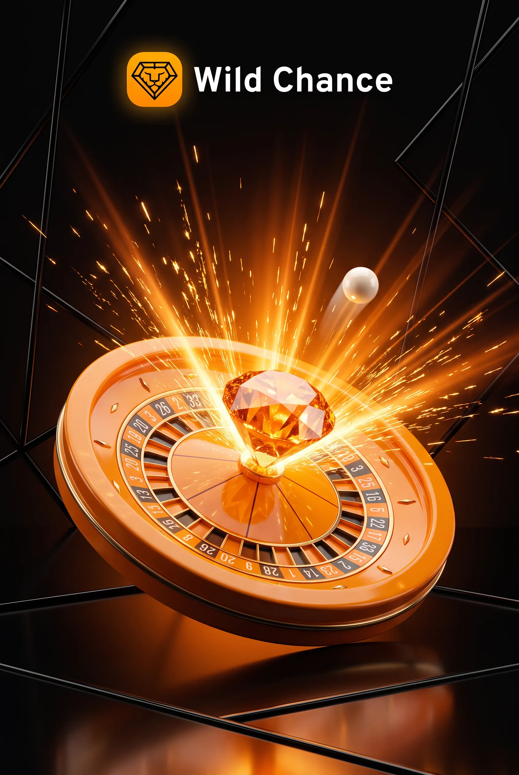 Goldenes Roulette und funkelnder Diamant zum Wild Chance Willkommensbonus